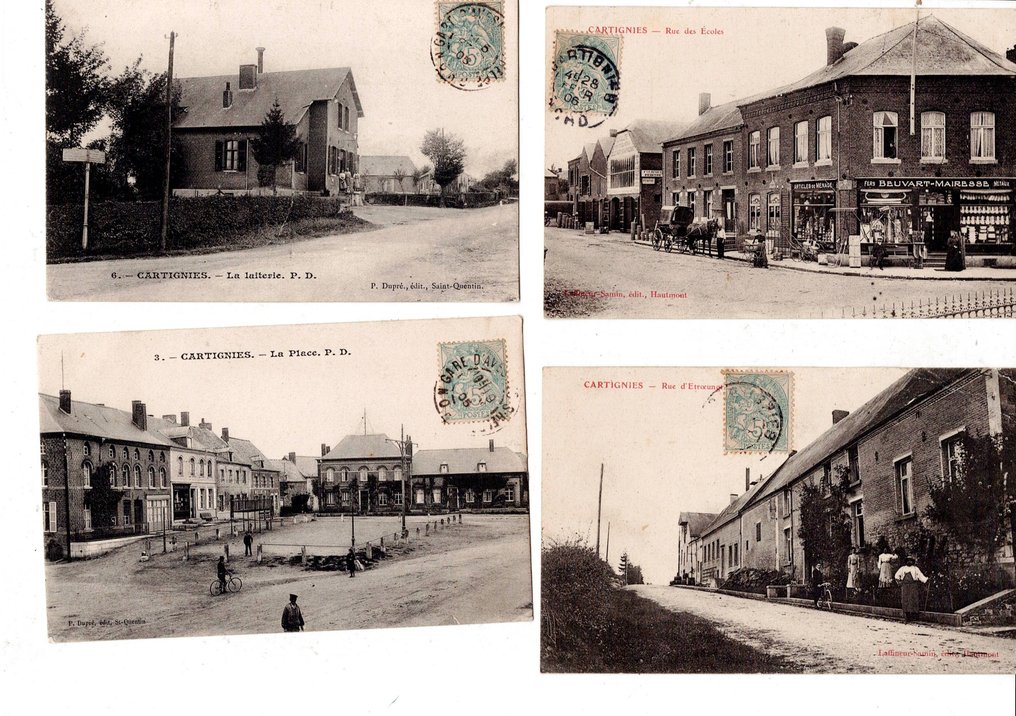 法国 - 精美的100张已书写并贴邮票的收藏卡片 - 坎布雷；瓦朗谢讷；巴黎；圣昆廷；杜埃；克雷伊；贡比涅；凡尔赛；隆尚；以及其他 - 明信片 (100) - 1900-1910 #1.0