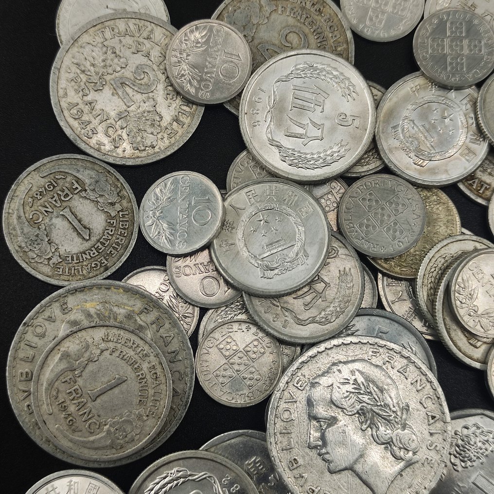 Lumea. Lot with 150 Aluminium Coins (mixed lot, several values and dates) (Fără preț de rezervă) #2.1