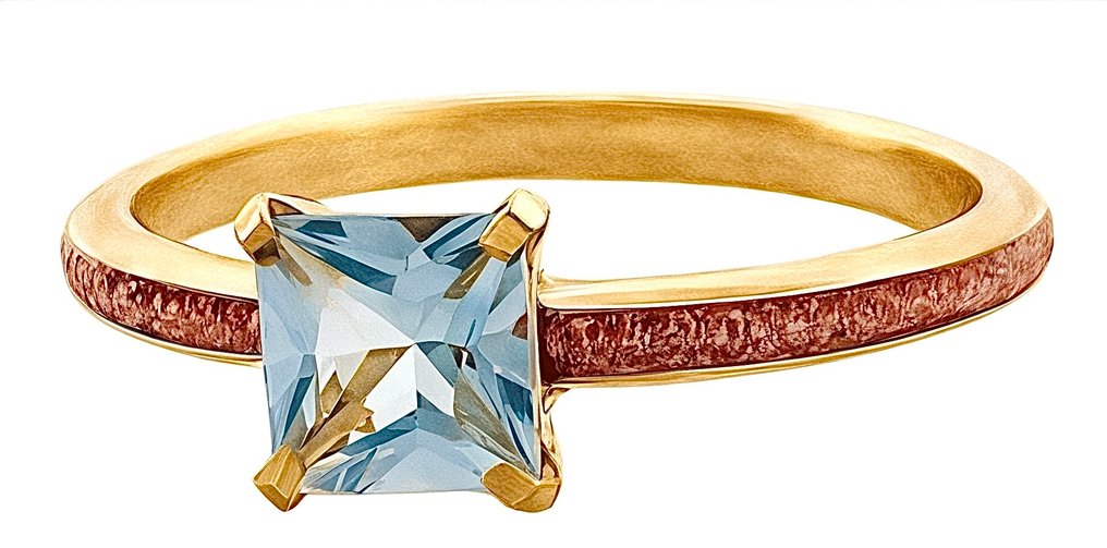 Sans prix de réserve - Bague - 18 carats Or jaune Topaze - Saphir #3.2