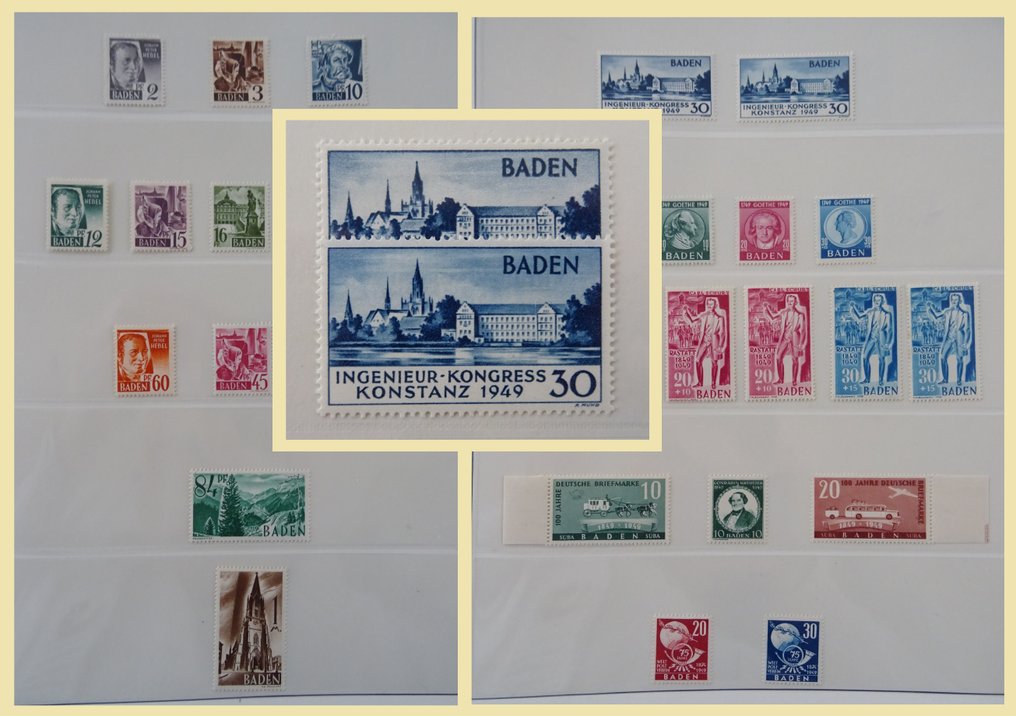Baden - französische Zone  - Komplette Kollektion, mit Abweichung #1.0
