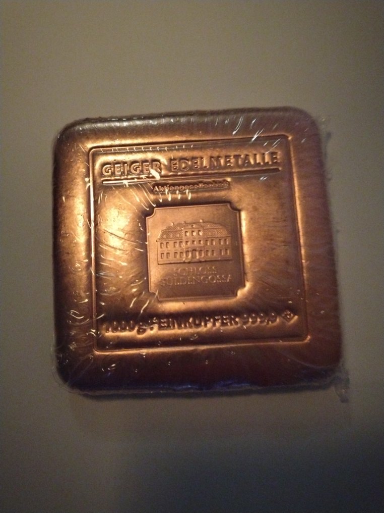 1 kilogram .999 - Copper - Geiger Edelmetalle, Germany - With certificate  (No reserve price) #3.2