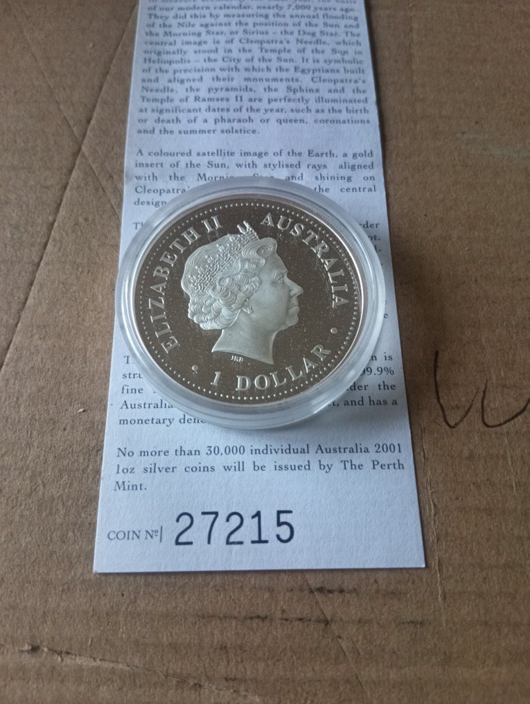 Australia. 1 Dollar 2001 Millennium, 1 Oz  (Ingen reservasjonspris) #2.1