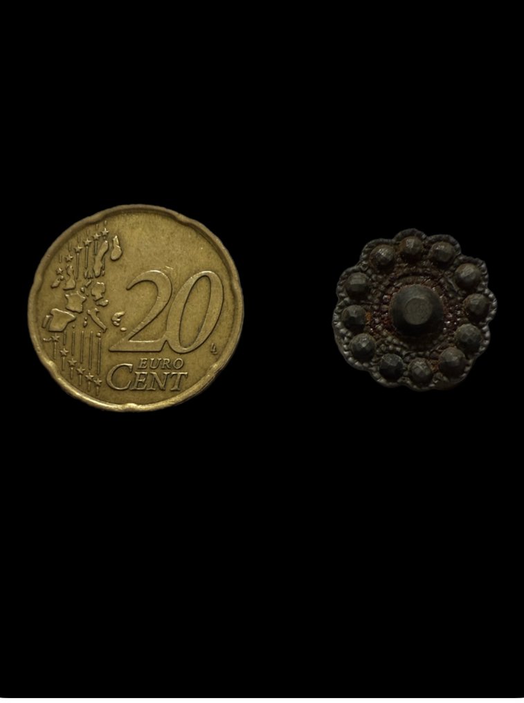 Bronze, Botão gótico vitoriano em bronze repousado - Pingente - Fine 800’ #3.2