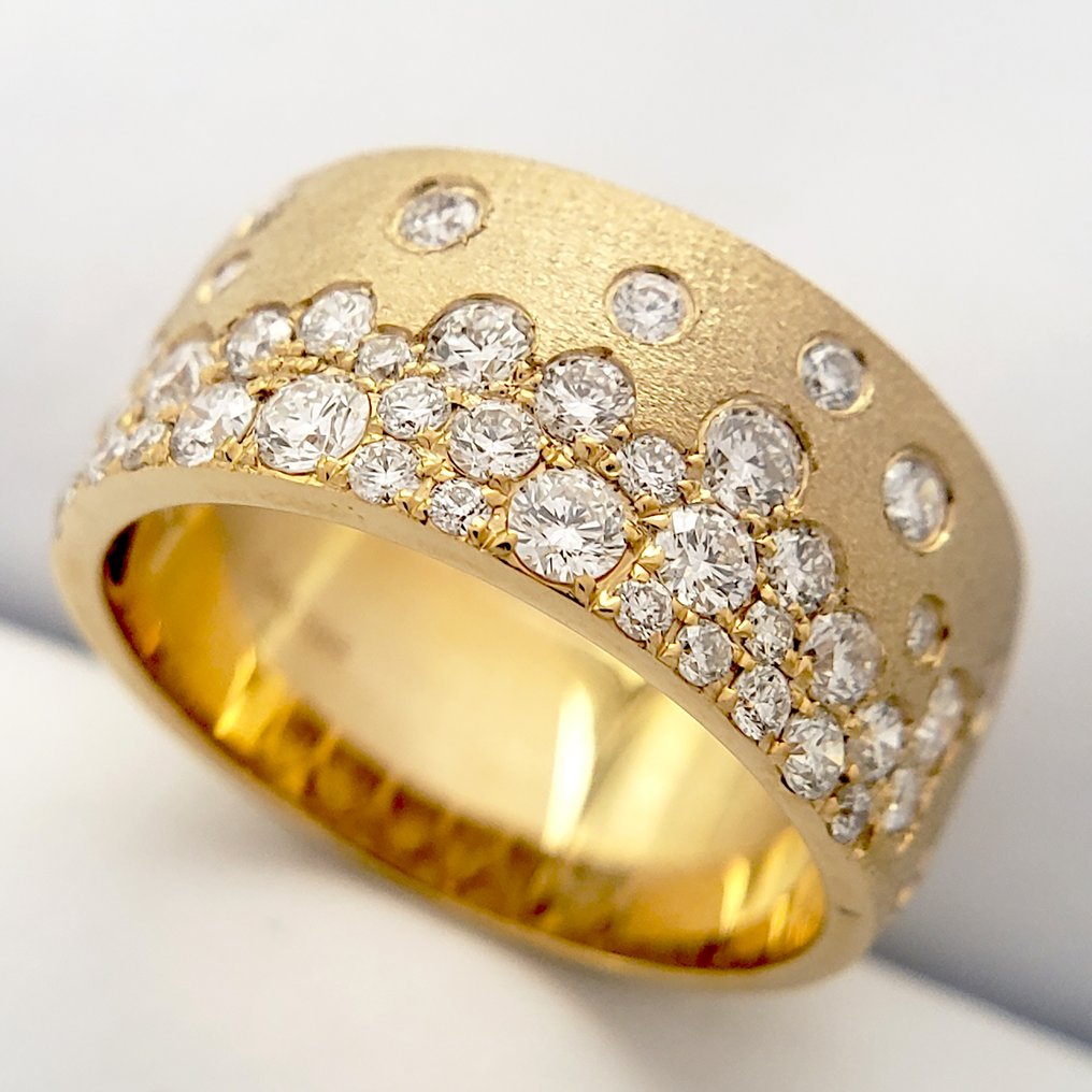 Inel - 14 ct. Aur galben - 0.95ct. tw. Diamant (Natural) #1.0