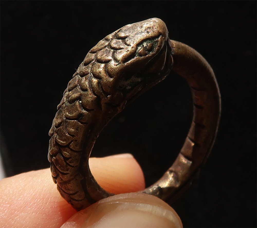 Bronz, Buddhista gyűrű a hatalom és meditáció számára - Naga - Szellemi erő és ősenergia - Gyűrű #4.3