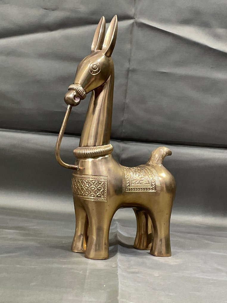 Statua, Âne / Lama - 24.6 cm - Ottone #1.0