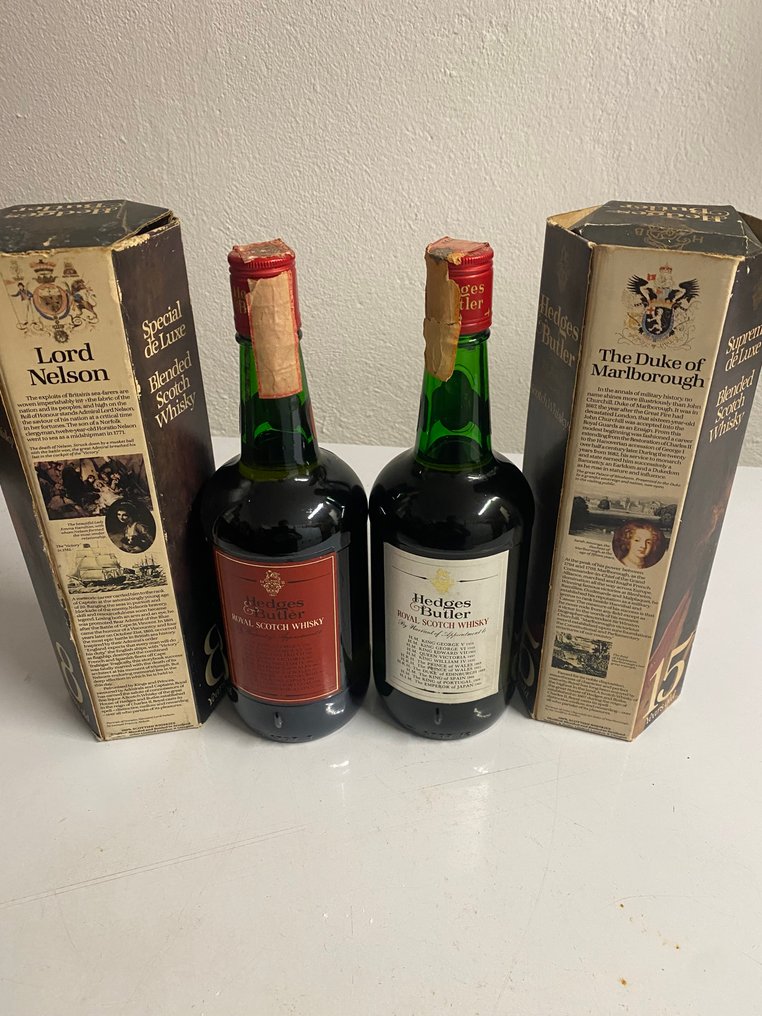 Hedges & Butler 8 years old & 15 years old - b. 1970s, 1980s - 75cl - 2 bottles #1.0