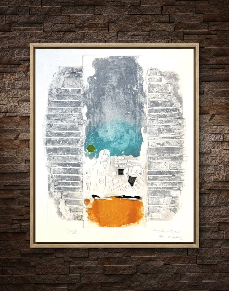 René Mels ( 1909-1977) - Structure verticale - Rare essai lithographique #2.1