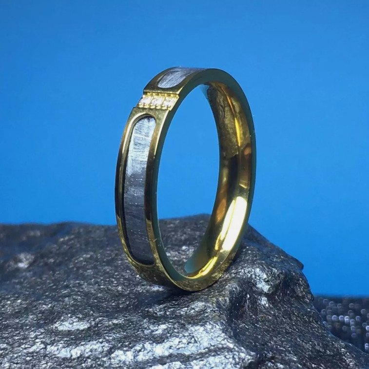 Anel com Meteorito de Ferro - 3 g #1.0