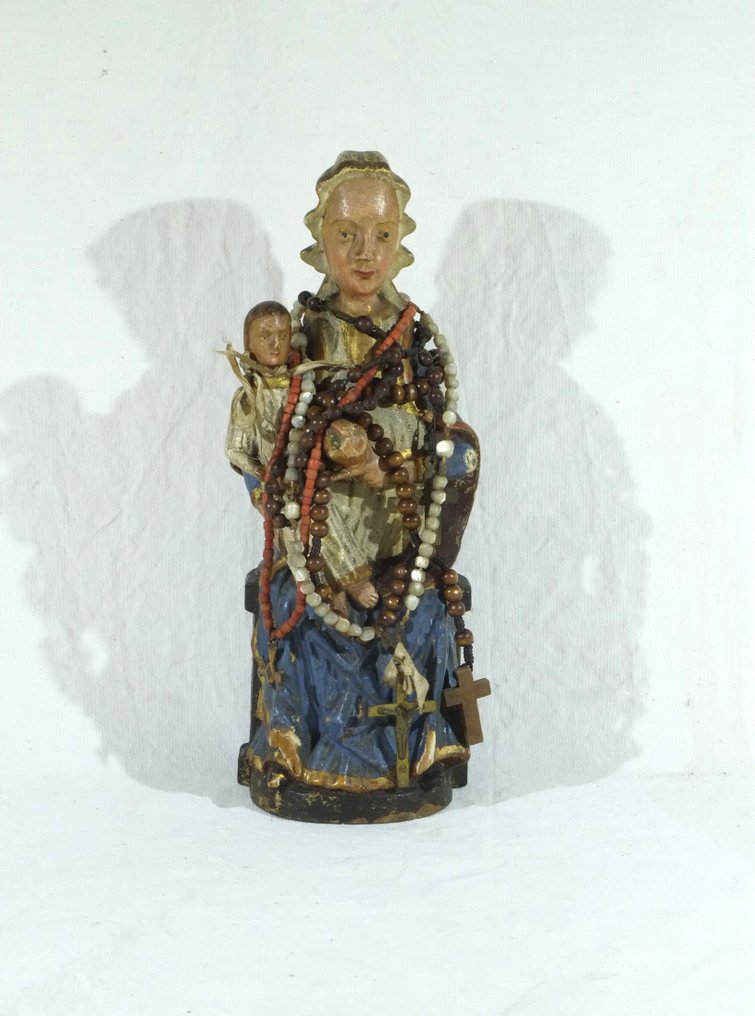 雕刻, Madonna con Bambino - 28 cm - 木 - 1900 #3.2