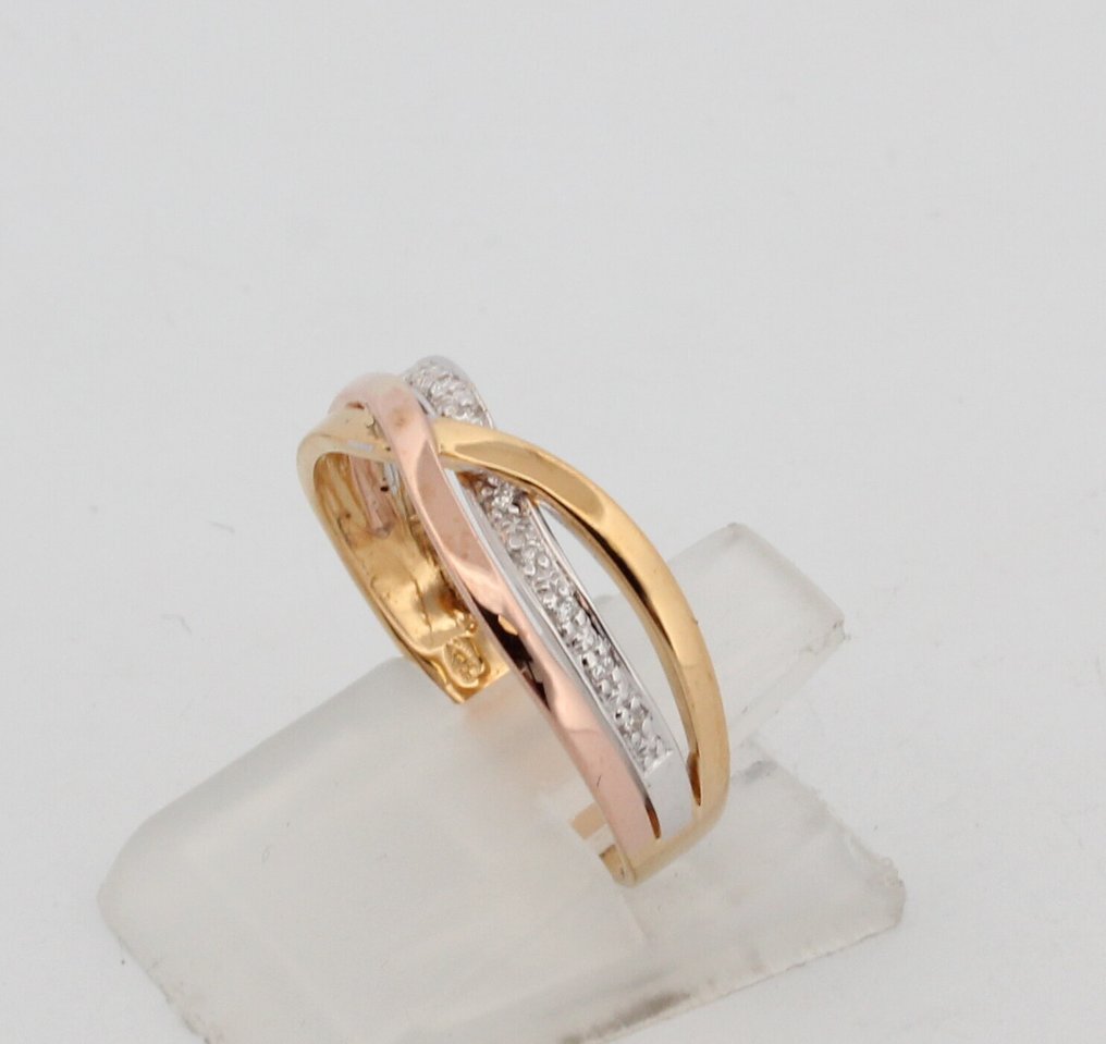 沒有保留價 - 戒指 - 9 節 白金, 黃金 鉆石 (天然)  #3.2