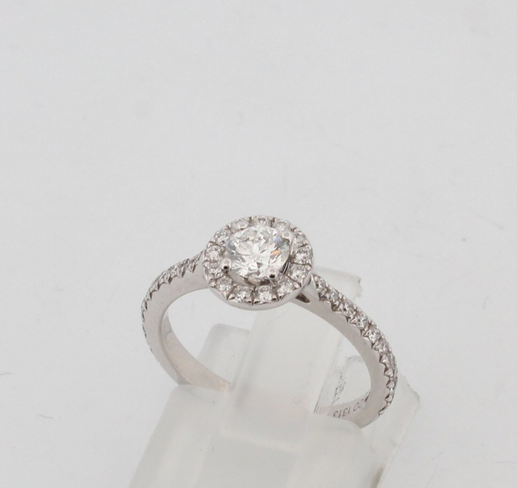 沒有保留價 - 戒指 - 18 克拉 白金 鉆石 (天然)  - 鉆石 #1.0