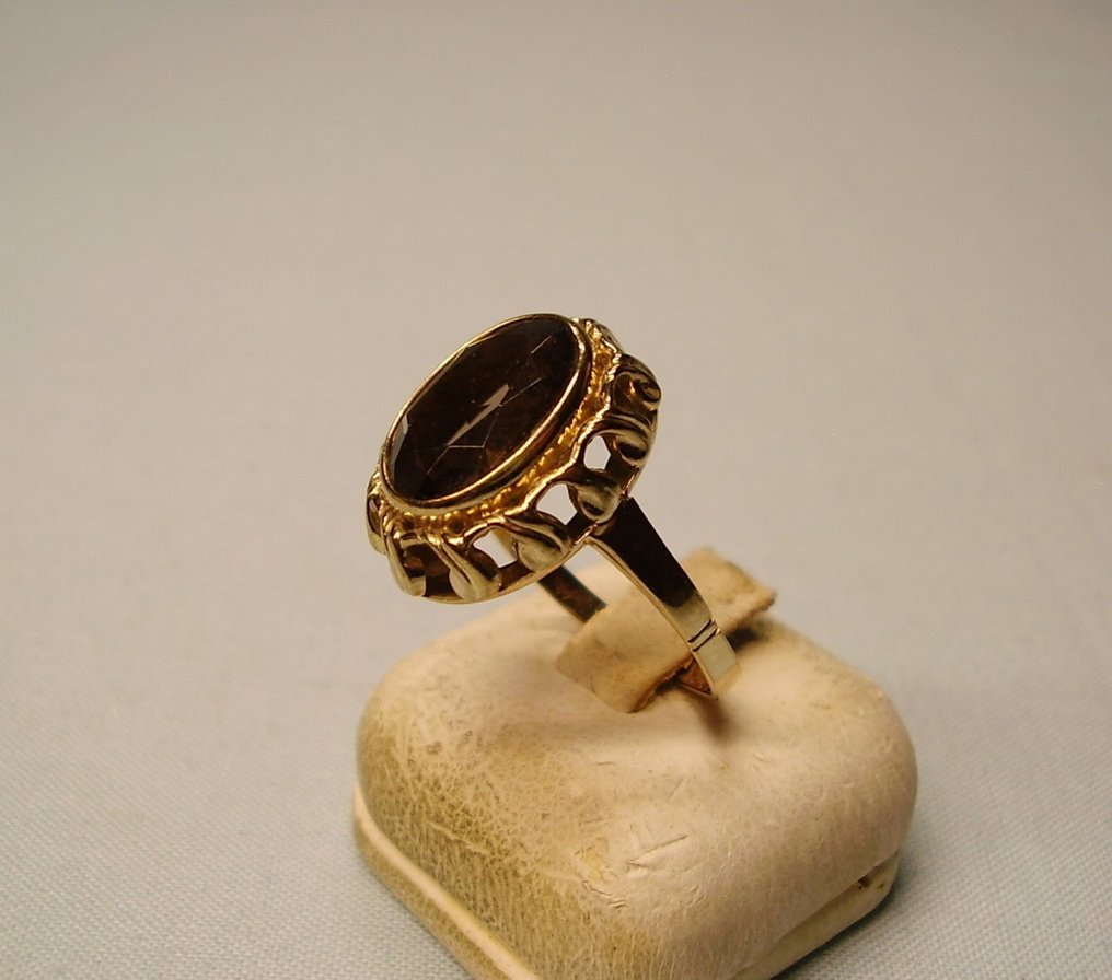 Ohne mindestpreis - Handmade - Ring - 8 kt Gelbgold -  8.00ct. tw. Quarz - Goldschmiedearbeit 1900 #3.2