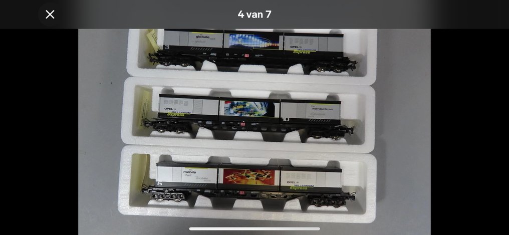 Roco H0 - Modelltog godsvogn-sett (14) - Sett med Opel Millenium Express-vogner. - DB #3.2