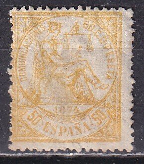 Hiszpania - 1874 - Republika I - Edifil 149 - 50 centimos Amarillo - MNH #1.0
