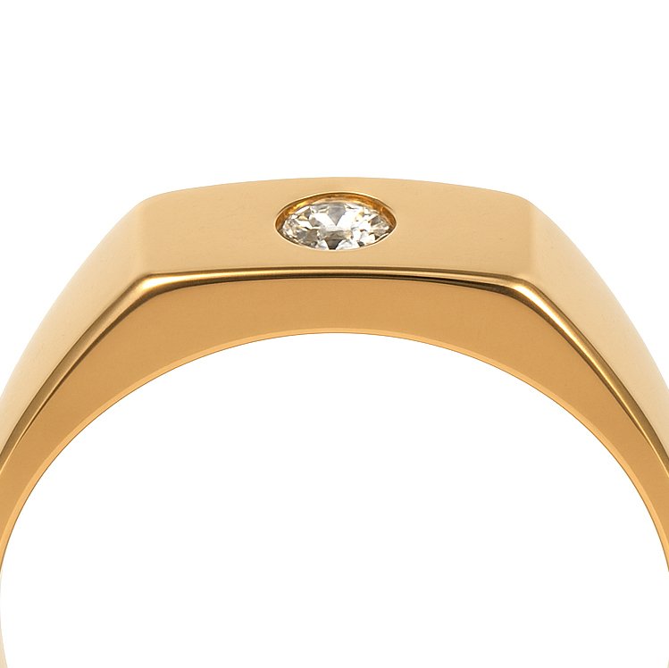 Ring - 18 kt Gult guld -  0.20ct. tw. Diamant (Natural)  #1.0