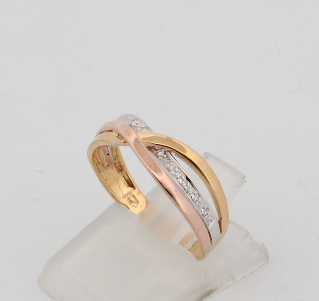 沒有保留價 - 戒指 - 9 節 白金, 黃金 鉆石 (天然)  #2.1