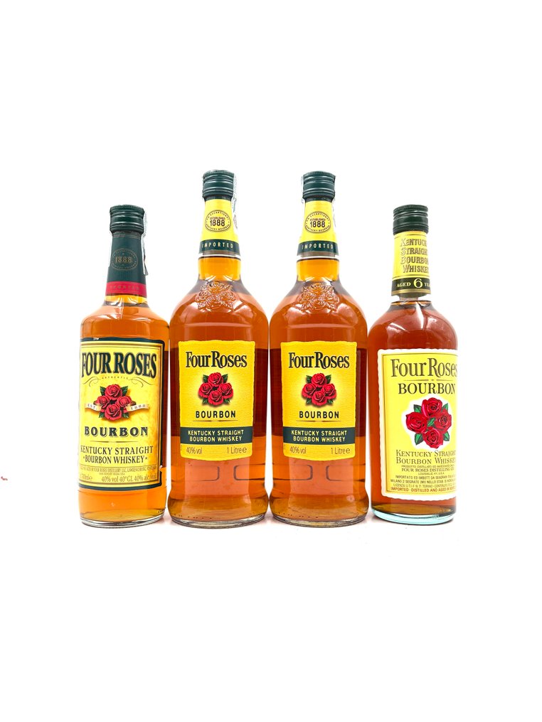 Four Roses - 6yo b. 1990s + Imported No Age (3x)  - 70cl, 1 Litre - 4 μπουκαλιών #1.0