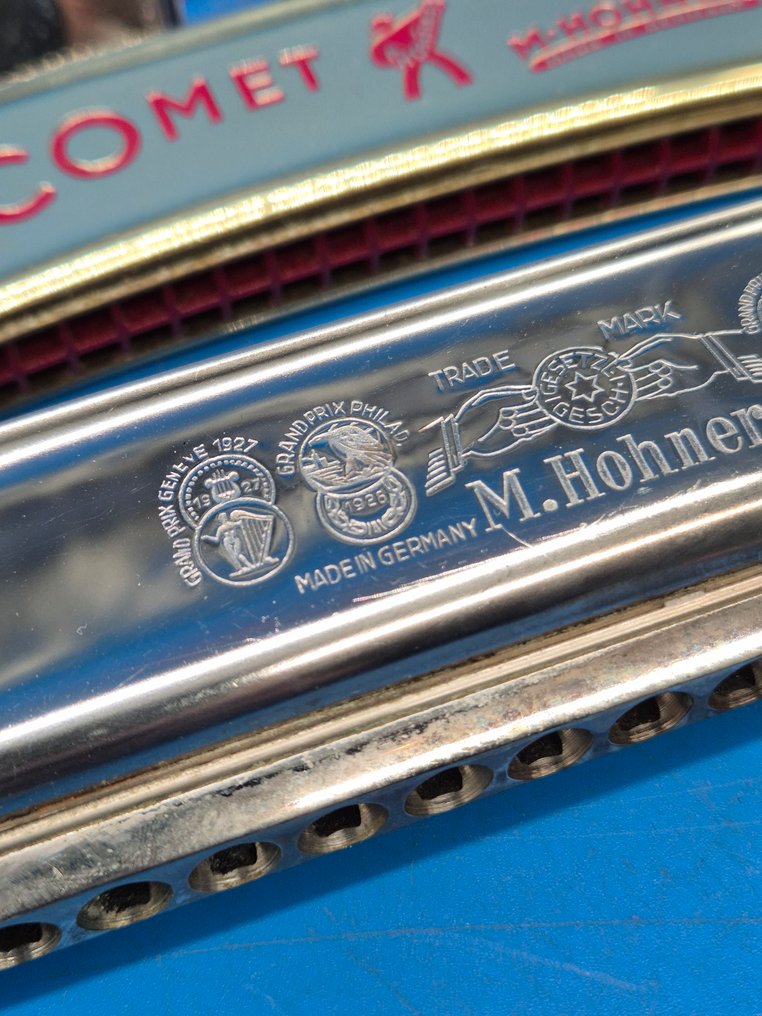 Hohner - Konvolut Mundharmonikas (Chromonica III, Comet, Sonny Boy, Echo) – Metall – mit Originalverpackung - - Harmónica (Sem preço de reserva) #1.0
