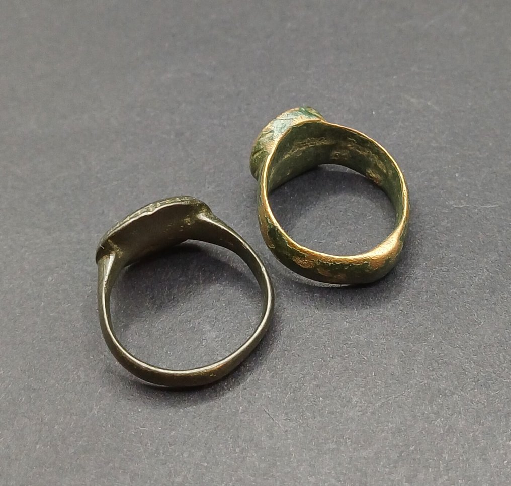 Médiéval Bronze Anneaux décorés - 21 mm (Sans prix de réserve) #2.1