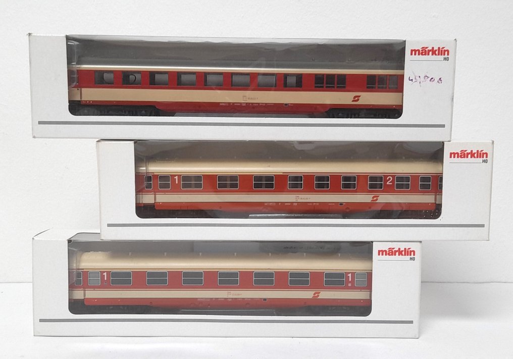 Märklin H0 - 43206/43216/43246 - 模型客運火車 (3) - 3辆高速列车车厢，配有内部照明 - ÖBB #1.0
