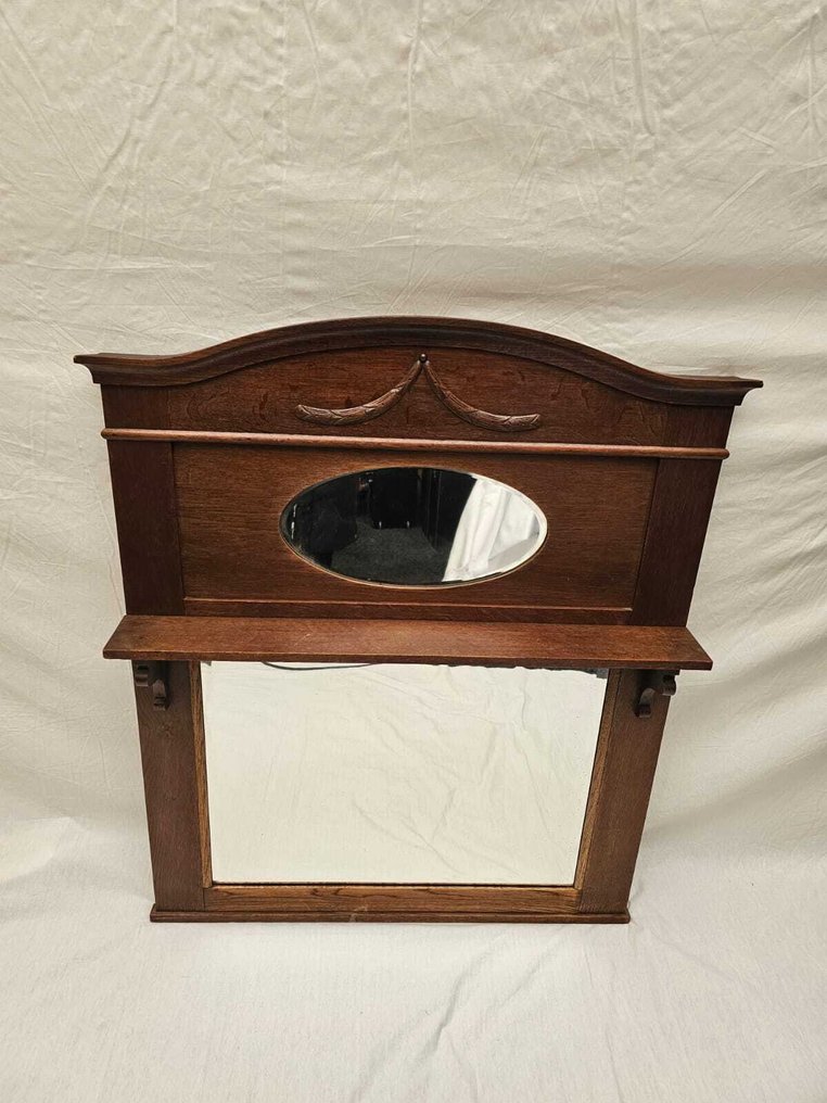 Mirror- Antique Art Nouveau  - Wood #1.0