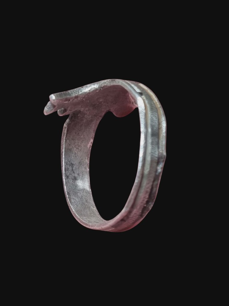 中世紀後期 令人惊叹的和平鸽印章 戒指  (沒有保留價) #3.2