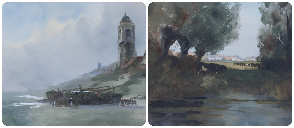 H. van Gessel (1882-1947) - Twee gouaches #1.0