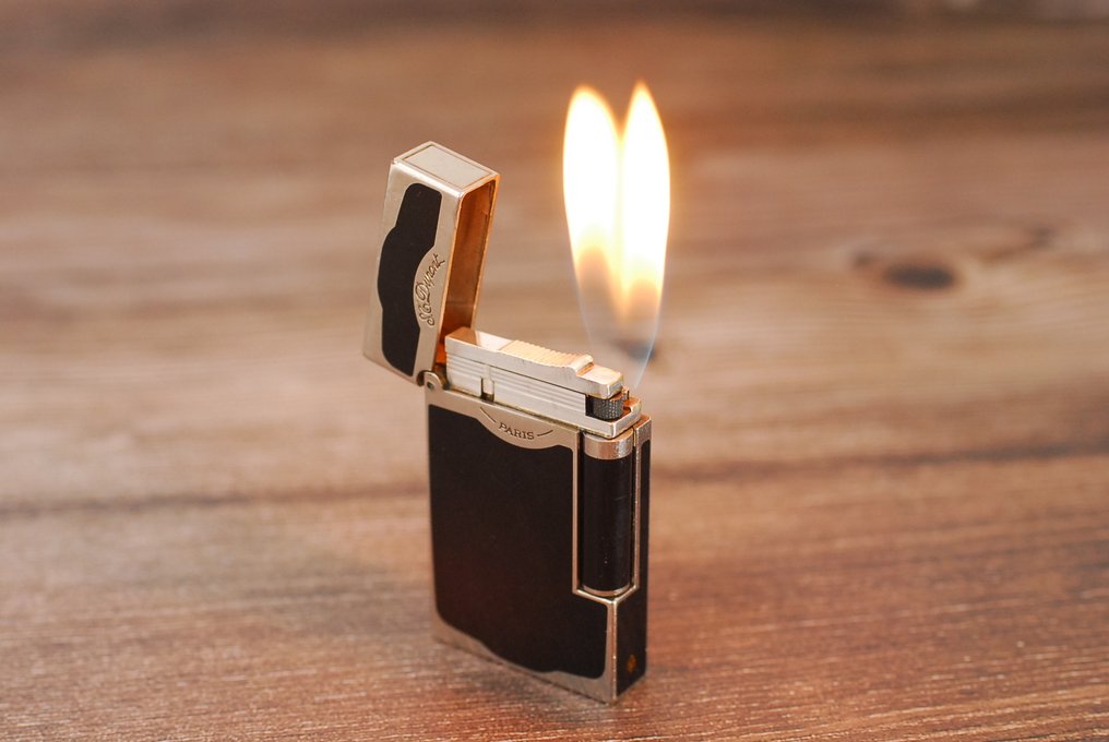 S.T. Dupont - Ligne Line 2 Gas Lighter - 口袋打火机 - 带有黑色漆面板的金属 #1.0