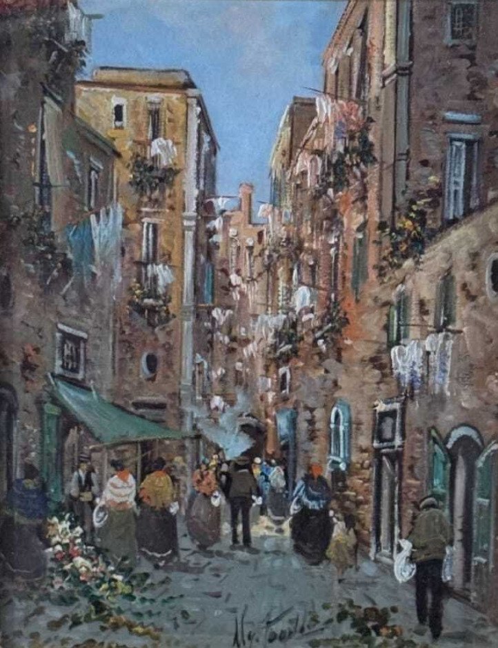 Ugo Mascolo (1948) - Strada napoletana con personaggi #1.0
