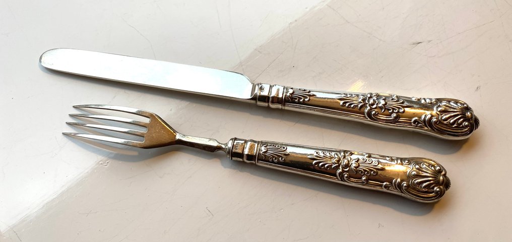 Samuel Harwood, Sheffield (reg. 1835) - Bestickset (12) - .925 silver - Efterrättsset för 6 #4.3