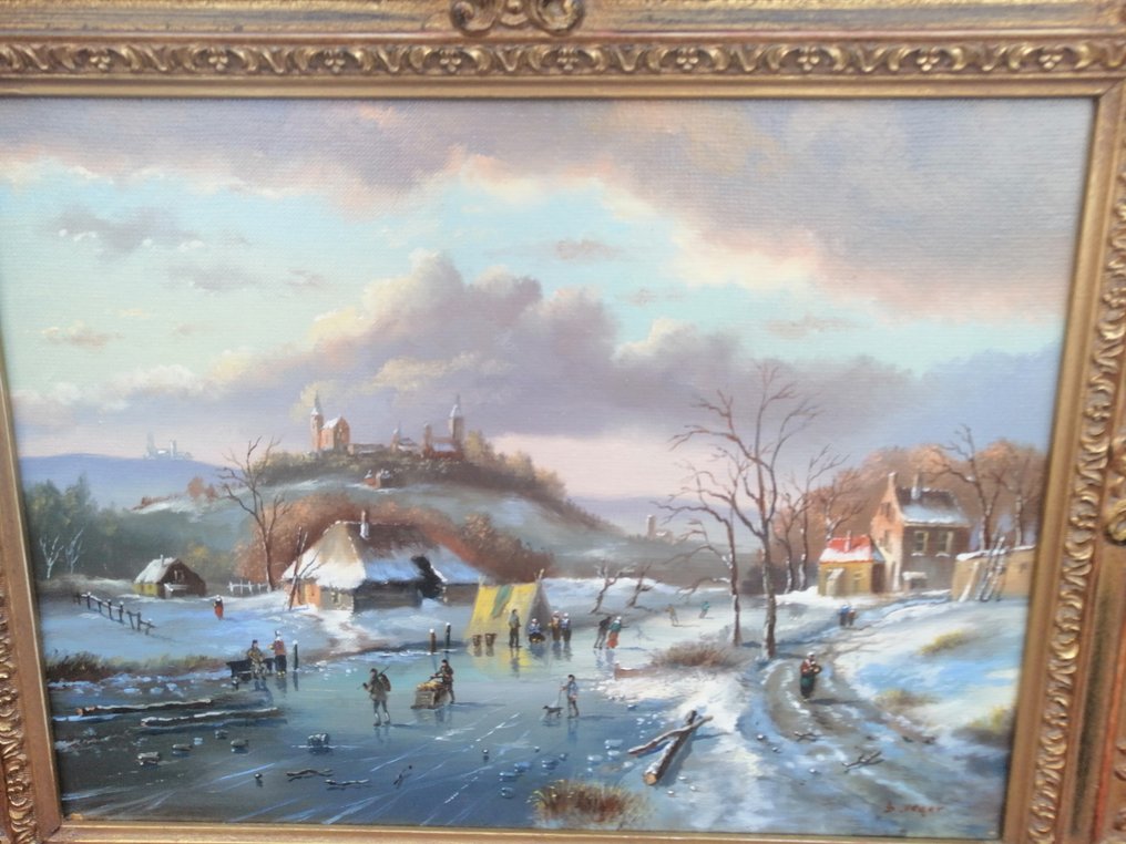 B.Veger  (XX) - Koek   en zopie  op de ijsbaan in de 19  eeuw  in Holland #2.1