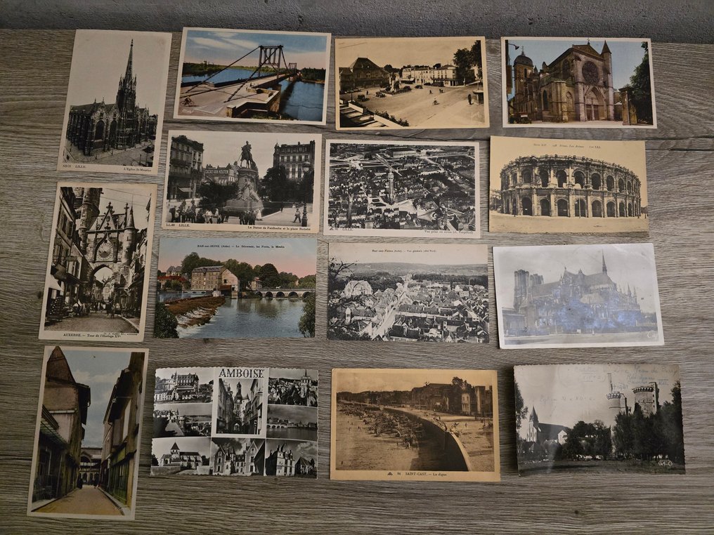 Γαλλία - Πόλη και τοπία, Διάφορα - Ωραία; Άμιενς; Άμπουάζ; Άβιοθ. - Καρτ-ποστάλ (400) - 1910-1990 #3.2