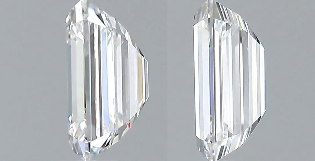 没有保留价 - 2 pcs 钻石  (天然)  - 1.00 ct - 祖母绿 - D (无色) - VVS1 极轻微内含一级 - 美国宝石研究院（GIA） - 配对，EX VG #1.0