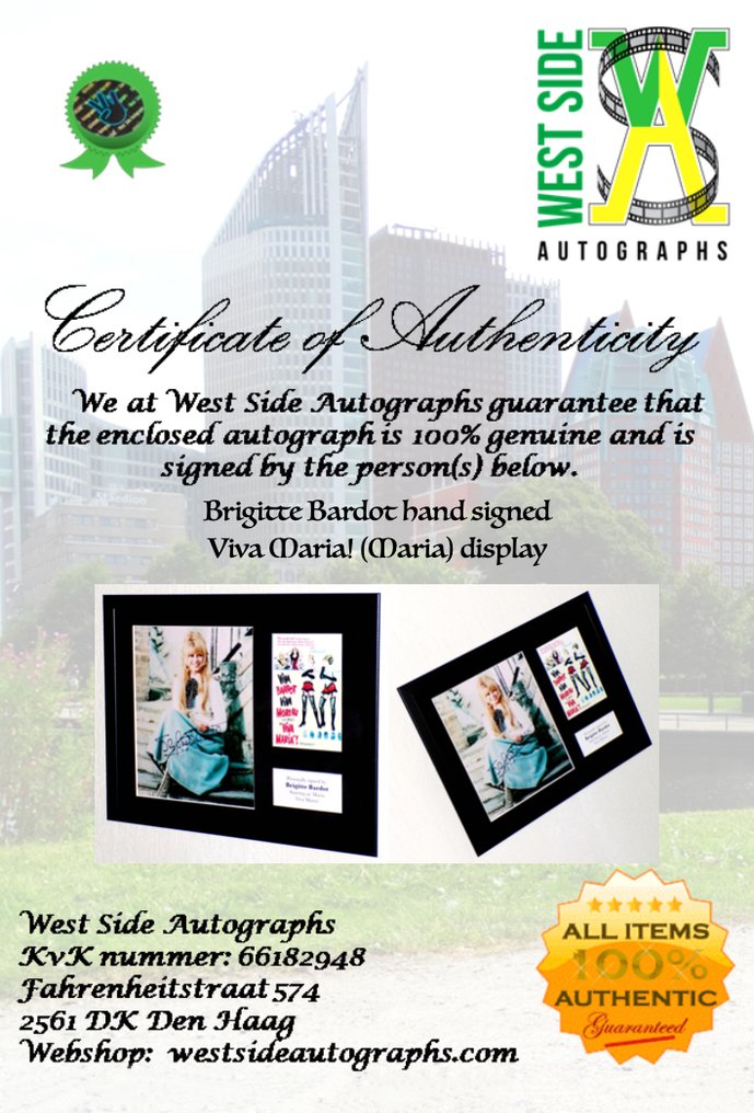 Viva Maria! - Brigitte Bardot (RIP) (Maria) Premium Framed, signed, Certificate of Authenticity #3.2