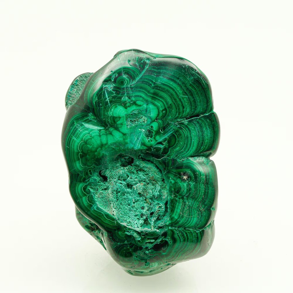 超大！孔雀石之眼！祖母绿！美丽 磨光 - 高度: 11.5 cm - 闊度: 7.5 cm- 758 g #2.1