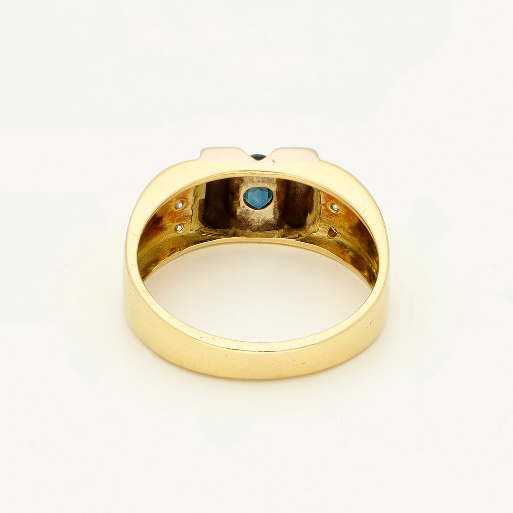 戒指 - 18 克拉 黃金 藍寶石 - 鉆石 #3.2