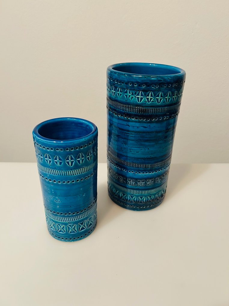 Bitossi - Aldo Londi - Βάζο (2) -  ζευγάρι βάζων σειράς «Rimini μπλε»  - Κεραμικό #2.1