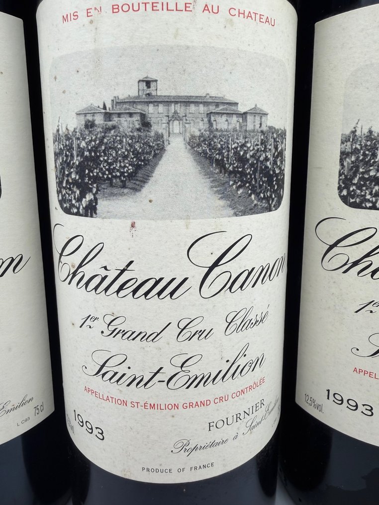 1993 Chateau Canon - Saint-Émilion 1er Grand Cru Classé - 3 Flaske (0,75Â l) #1.0