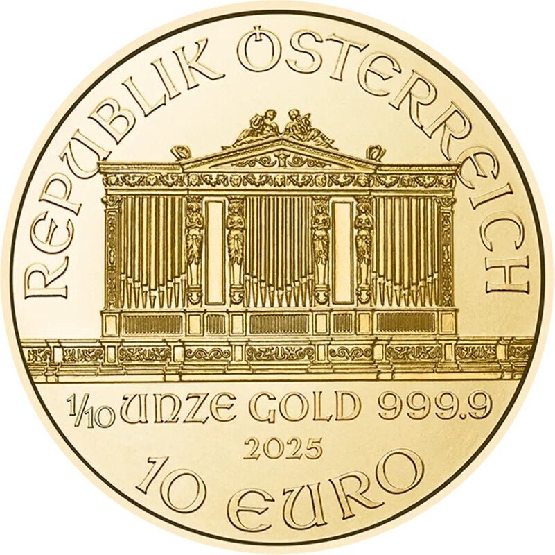 1/10 Ounce - Oro .999 - 2025 - Vienna Philharmonic fine gold - 999% #1.0