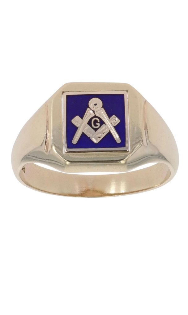 Δαχτυλίδι - 9 kt. Κίτρινο χρυσό - Χρυσό Μασονικό Σημαντικό Δαχτυλίδι #1.0