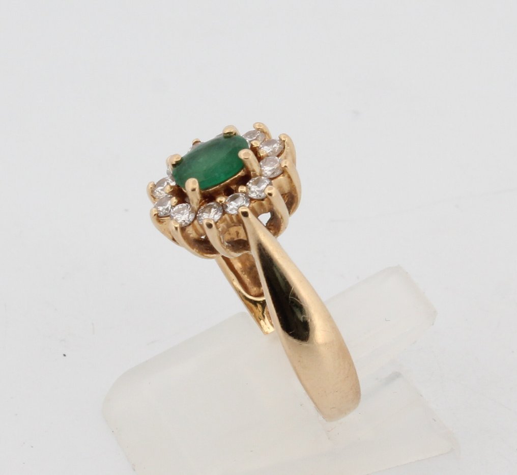 沒有保留價 - 戒指 - 18 克拉 黃金 祖母綠 - 鉆石 #4.3