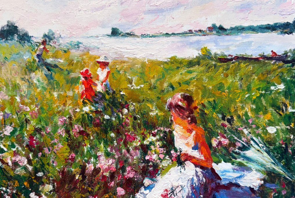 Anatoly Belonog (1946) - Champs Fleuris au bord de la Rivière #2.1