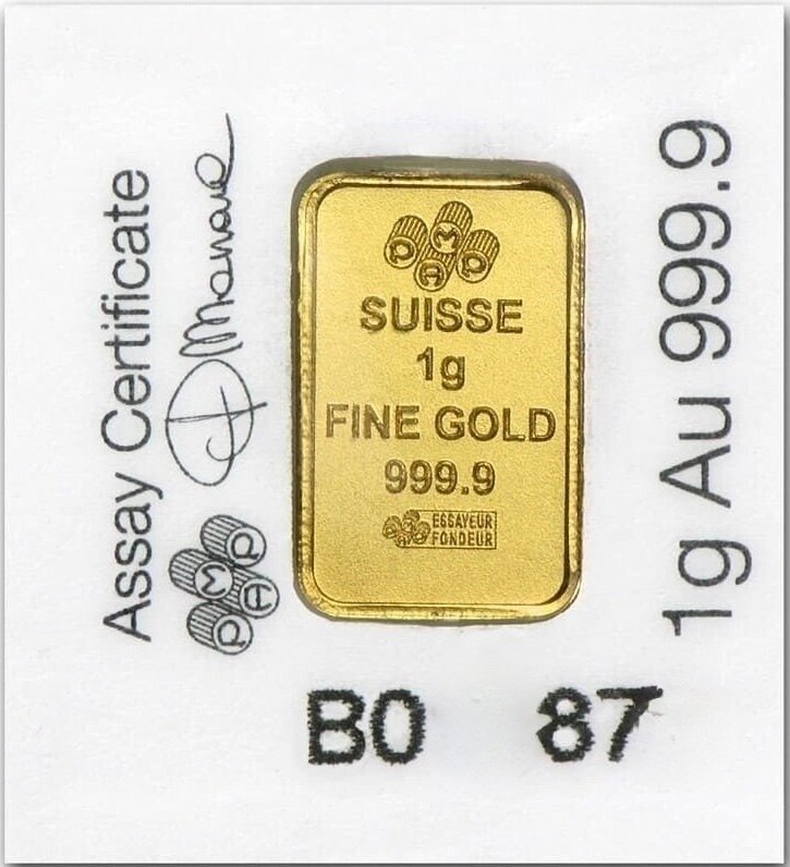 1 gramo - Oro .999 - PAMP, Switzerland - Sellado y con certificado (Sin precio de reserva) #1.0