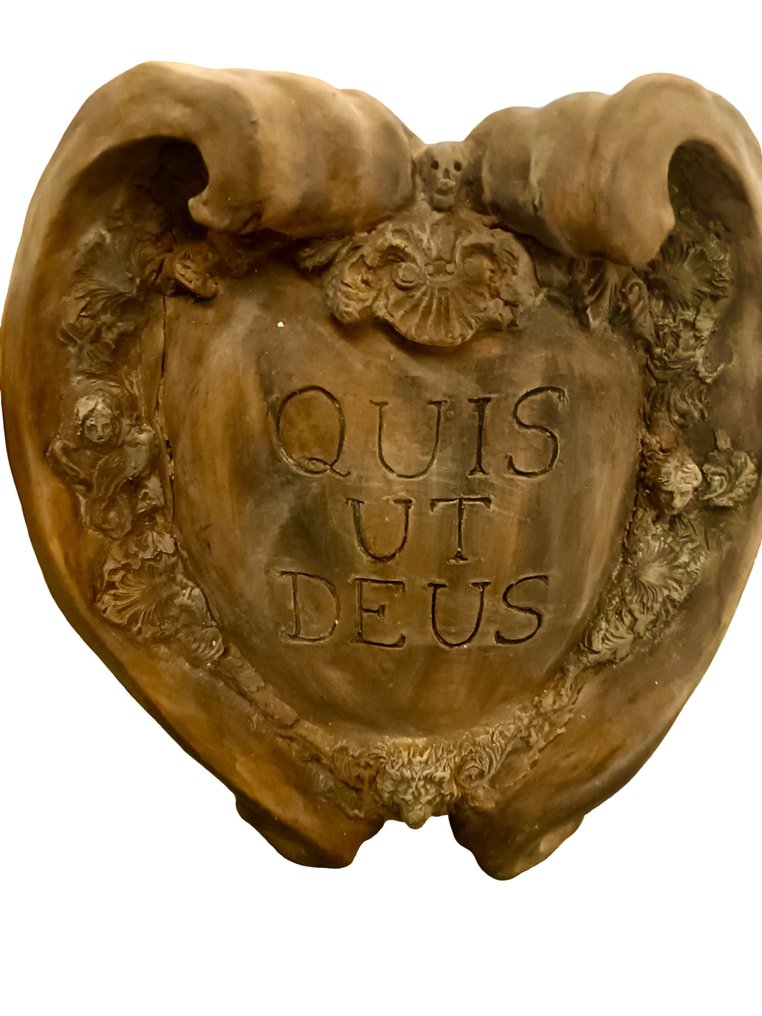 Uteskulptur, Scudo di San Michele - 40 cm - Terrakotta #1.0