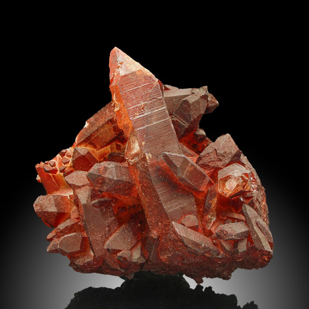 XXL 红棕色亮光石英，血铁矿 水晶群 - 高度: 10 cm - 闊度: 10 cm- 341 g - (1) #1.0