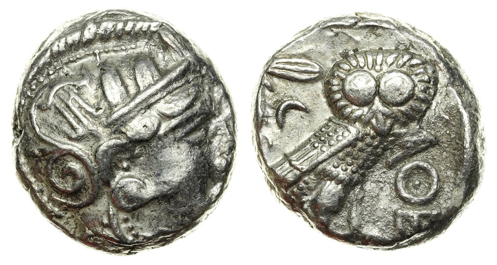 阿提卡，雅典 Tetradrachm (Athena, Owl). Circa 353-294 BC. #2.1