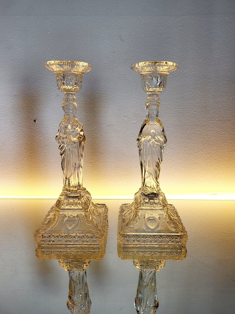 Val Saint Lambert - Charles Graffart, René Delvenne - Candeliere immagine sacra (2) - Vetro #1.0