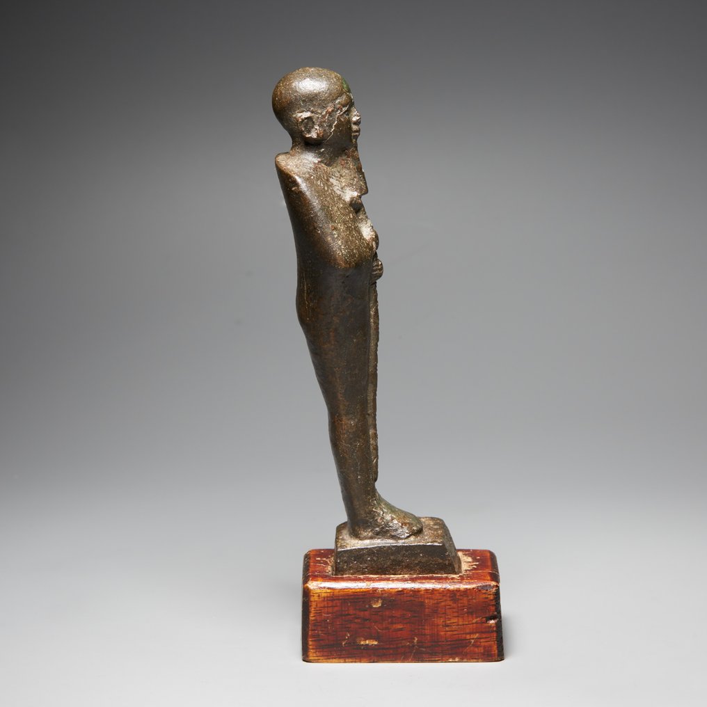 Ancient Egyptian Bronze God Ptah. Late Period, 664 - 332 BC. 12 cm height. #3.2