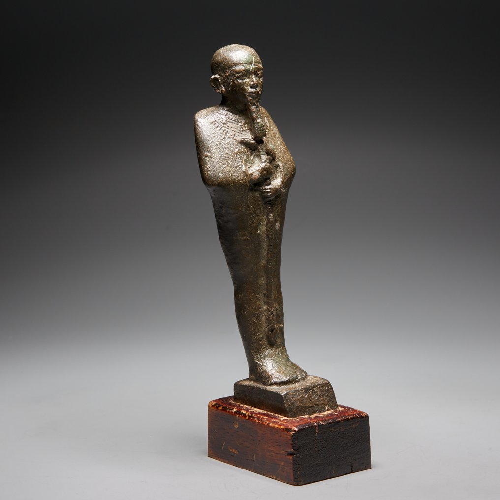 Ancient Egyptian Bronze God Ptah. Late Period, 664 - 332 BC. 12 cm height. #1.0